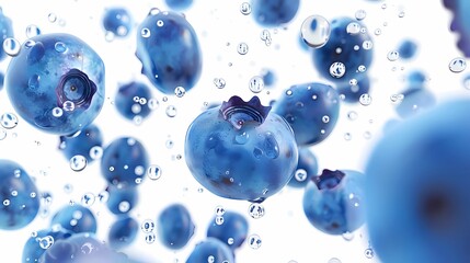 Obraz premium A 3d blueberry background, isolate on white background, Generative AI illustrations.