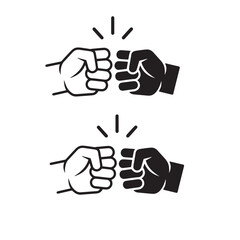 Obraz premium Rise Together Fist Bump Icon, Unity and Teamwork Symbol