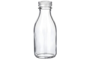 Clear Glass Milk Bottle Isolated Background Realistic Photo