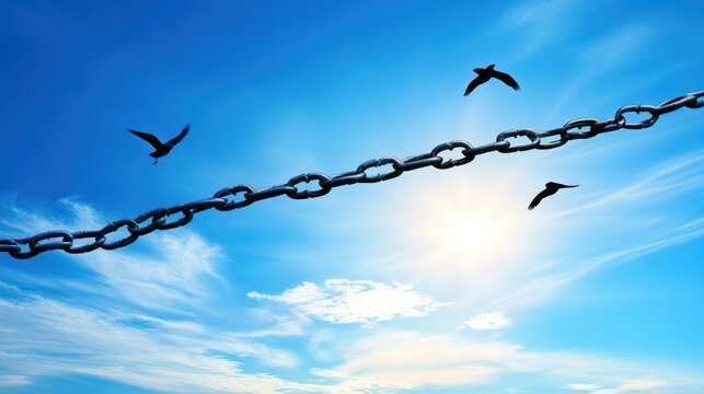 the symbolic representation of breaking free from restraints, de