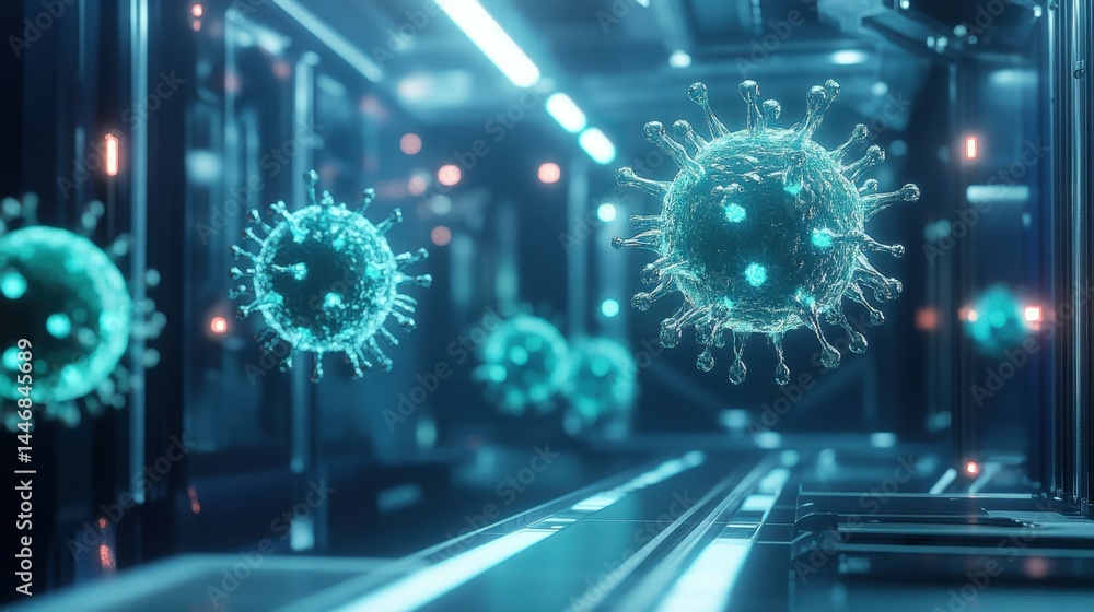 Poster an ai security system identifying and isolating malware in a cybernetic environment.