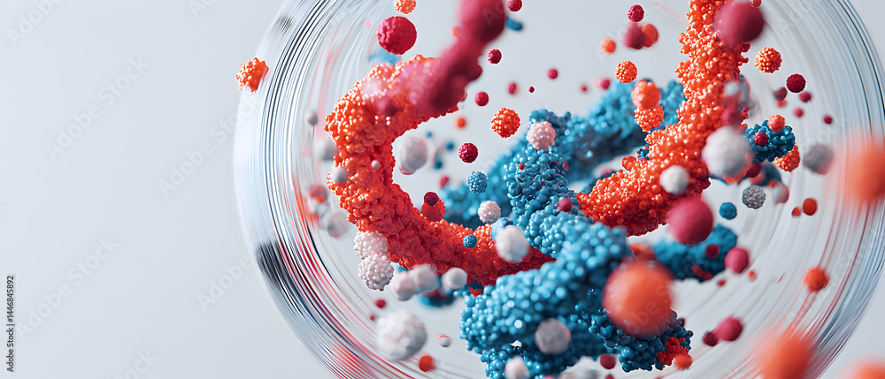 Aufkleber abstract microscopic view of biological structures like cells dna or viruses. suitable for scientifi