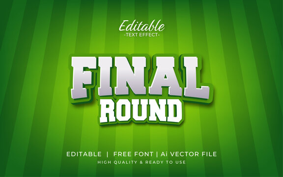 soccer sport final round text effect. football game