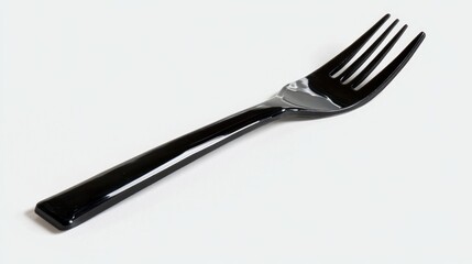 Fototapeta premium Black plastic disposable fork