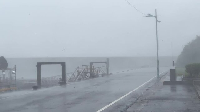 Debris Blowing Around In Eyewall Of Major Hurricane - Haikui