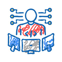 technical expert icon doodle illustration