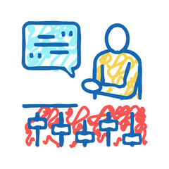 skill management icon doodle illustration
