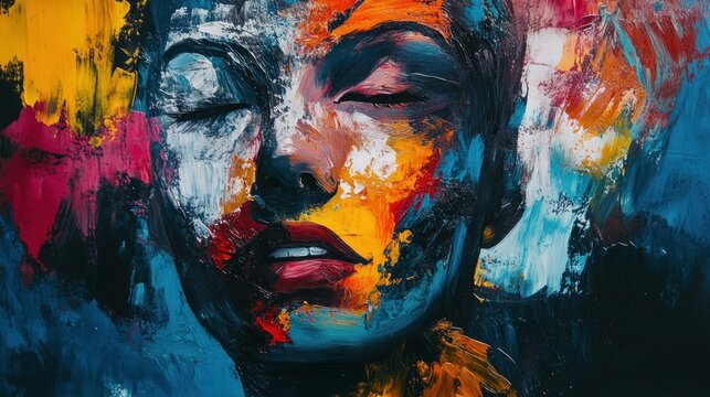 Abstract female portrait with vibrant colors (1)