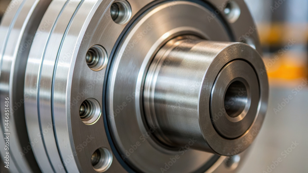 Aufkleber mechanical metal component close up with consulting concept for industrial design and engineering in