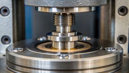 Mechanical engineering concept with close up of metal parts in industrial consulting for precision and quality control