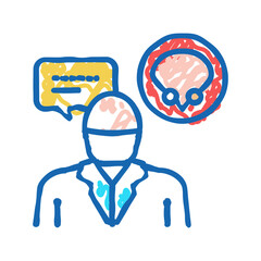 urologist doctor consultation icon doodle illustration