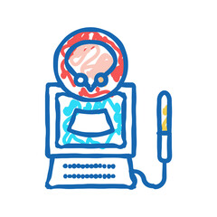 ultrasound of bladder icon doodle illustration