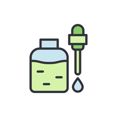 Essential oil colored icons, minimalist vector illustration ,simple transparent graphic element .Isolated on white background