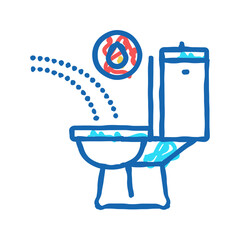 urination with blood icon doodle illustration