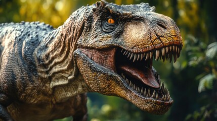 Obraz premium Dinosaur tyrannosaurus rex profile closeup