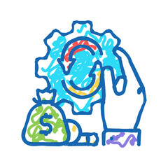 finance optimize icon doodle illustration