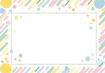 Pastel colored abstract frame with shapes