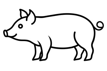 Pig silhouette vector illustration
