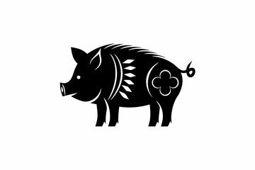 Pig icon silhouette vector illustration
