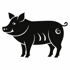 Pig icon silhouette vector illustration