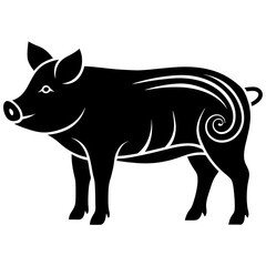 Pig silhouette vector illustration