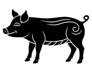 Pig silhouette vector illustration
