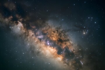 Realistic View of the Milky Way Galaxy Through a Telescope Eyepiece