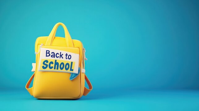 Yellow school backpack, back to school