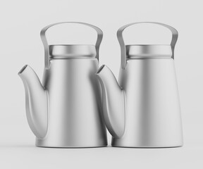 Two silver teapots