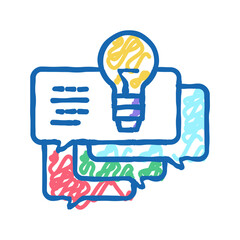 idea for ask customers about service icon doodle illustration