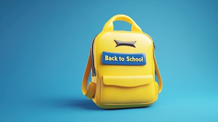 Bright yellow school backpack