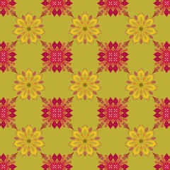 Patterns, Hand-painted and hand-painted vintage canvas art fabric patterns for wallpapers and backgrounds, colorful flowers.