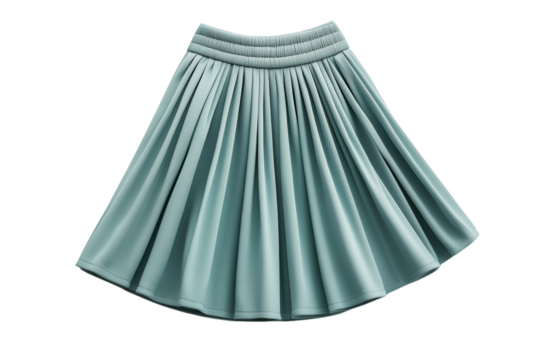 Elegant pleated teal skirt perfect for spring summer or any occasion Soft flowing fabric and on transparent background
