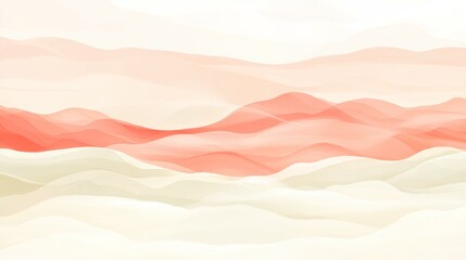 Fototapeta premium Abstract landscape of soft coral and cream colored mountain ranges.
