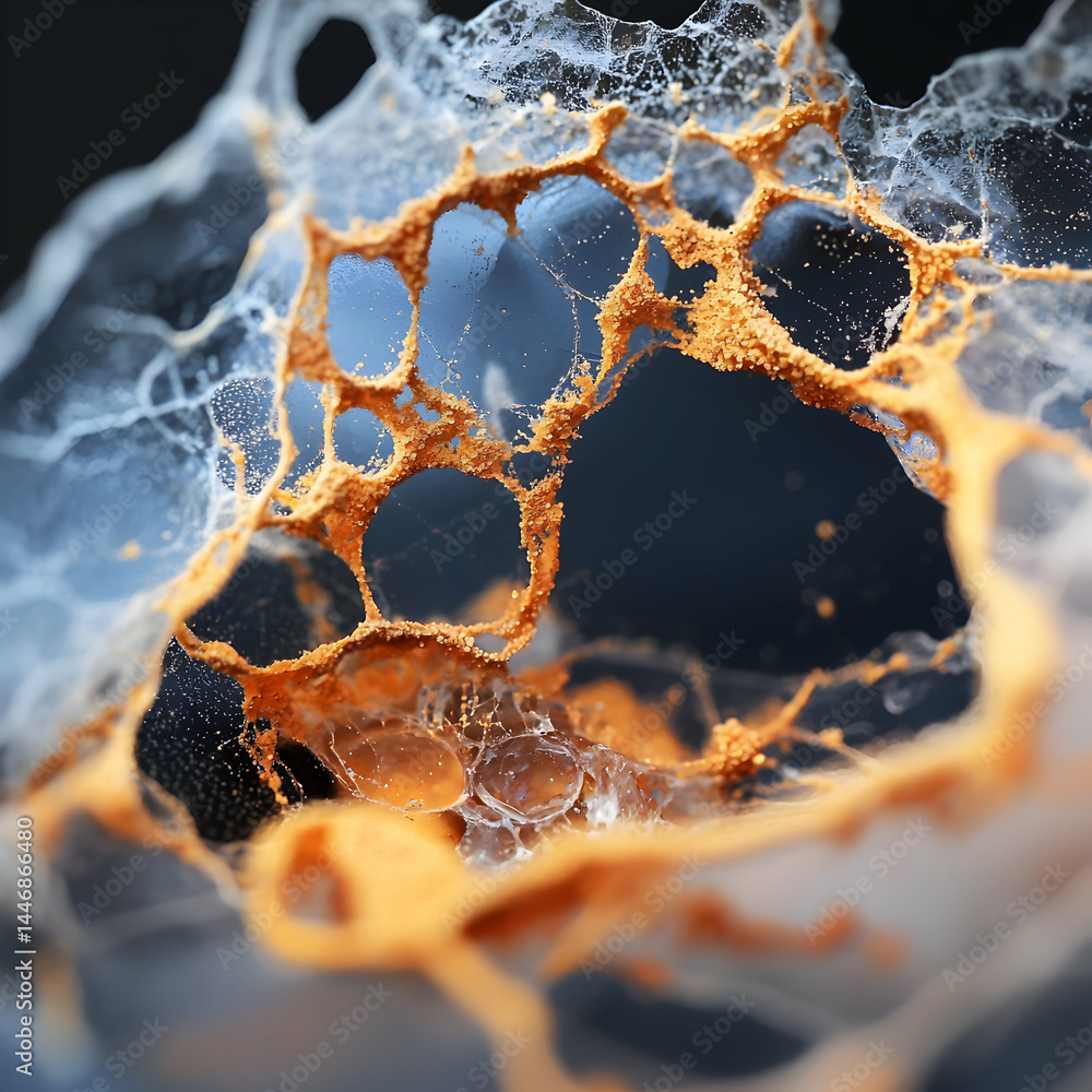 Aufkleber macro shot of a textured structure. resembles an abstract network or organic form possibly related t