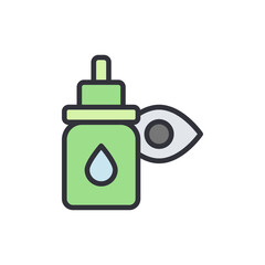 Obraz premium Eyedropper colored icons, minimalist vector illustration ,simple transparent graphic element .Isolated on white background