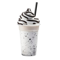 Fototapeta na wymiar oreo milkshake in a cup isolated on transparent white background, clipping path