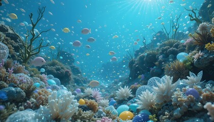 Fototapeta premium the long-term effects of plastic pollution on future marine ecosystems