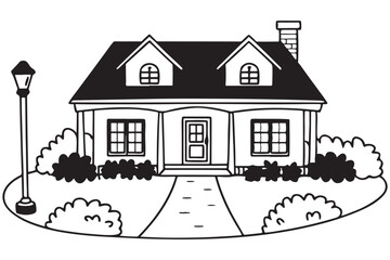 Beautiful Classic House Illustration for Home Design Inspiration , Real Estate and Architecture Tips, DIY Exterior Decor Ideas.