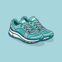 Running Shoes Cartoon Vector Icon Illustration. Fashion Object Icon Concept Isolated Premium Vector. Flat Cartoon Style