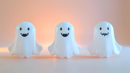 A cute halloween ghost character, clay animation style, chibi style, Generative AI illustrations.