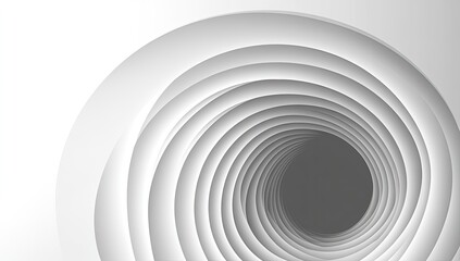 Obraz premium Abstract grayscale concentric circles forming a tunnel