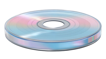 Colorful 3D Isolated CD Illustration with Pastel Gradient Colors