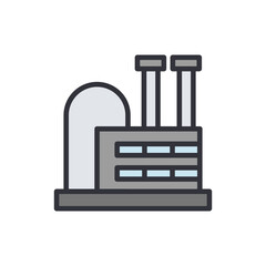 Factory colored icons, minimalist vector illustration ,simple transparent graphic element .Isolated on white background