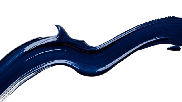 dark navy blue paint brush stroke isolated on white or transparent png,Bold Dark Blue Paint Brush Stroke with Rich Texture Isolated on White Background for Artistic Design Elements, High-Quality Image