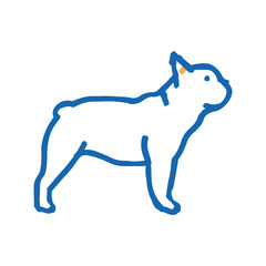 french bulldog dog icon doodle illustration