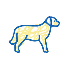 Fototapeta premium golden retriever dog icon doodle illustration