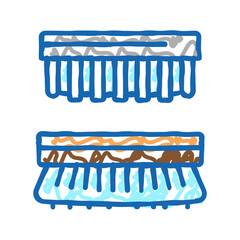 brush shoe care icon doodle illustration