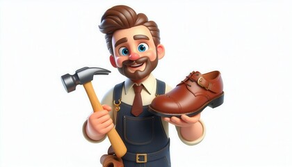 Crafting quality shoes cobbling action workshop environment friendly persona display