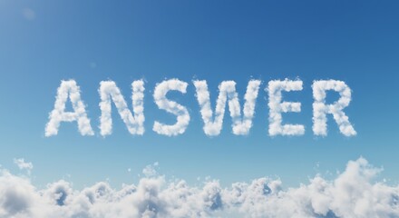 Fototapeta premium Answer Shape Forming with Clouds in a Blue Sky